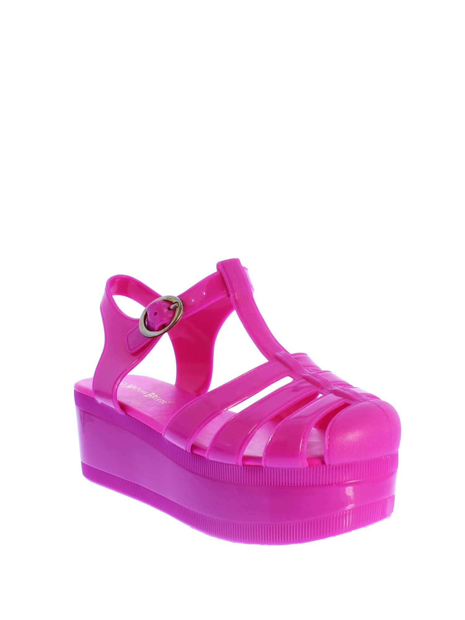 Nature Breeze Disco01 Jelly Platform Sandal in Fuchsia