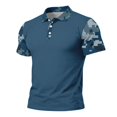 thumbnail image 5 of Homeyce Mens Polo Shirts Short Sleeve Contrast Collared Polo Shirts Button Down Classic Casual Lightweight Polo Sweater Solid Color Golf Shirts,Blue 4XL, 5 of 5