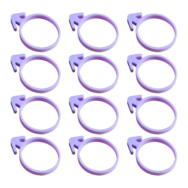 Paquete de 12 anillos de silicona para sellar mangas pasteleras, bridas reutilizables para decorar pasteles, clips de plástico de 3,2 x 2 x 0,4 cm para boquillas de repostería.