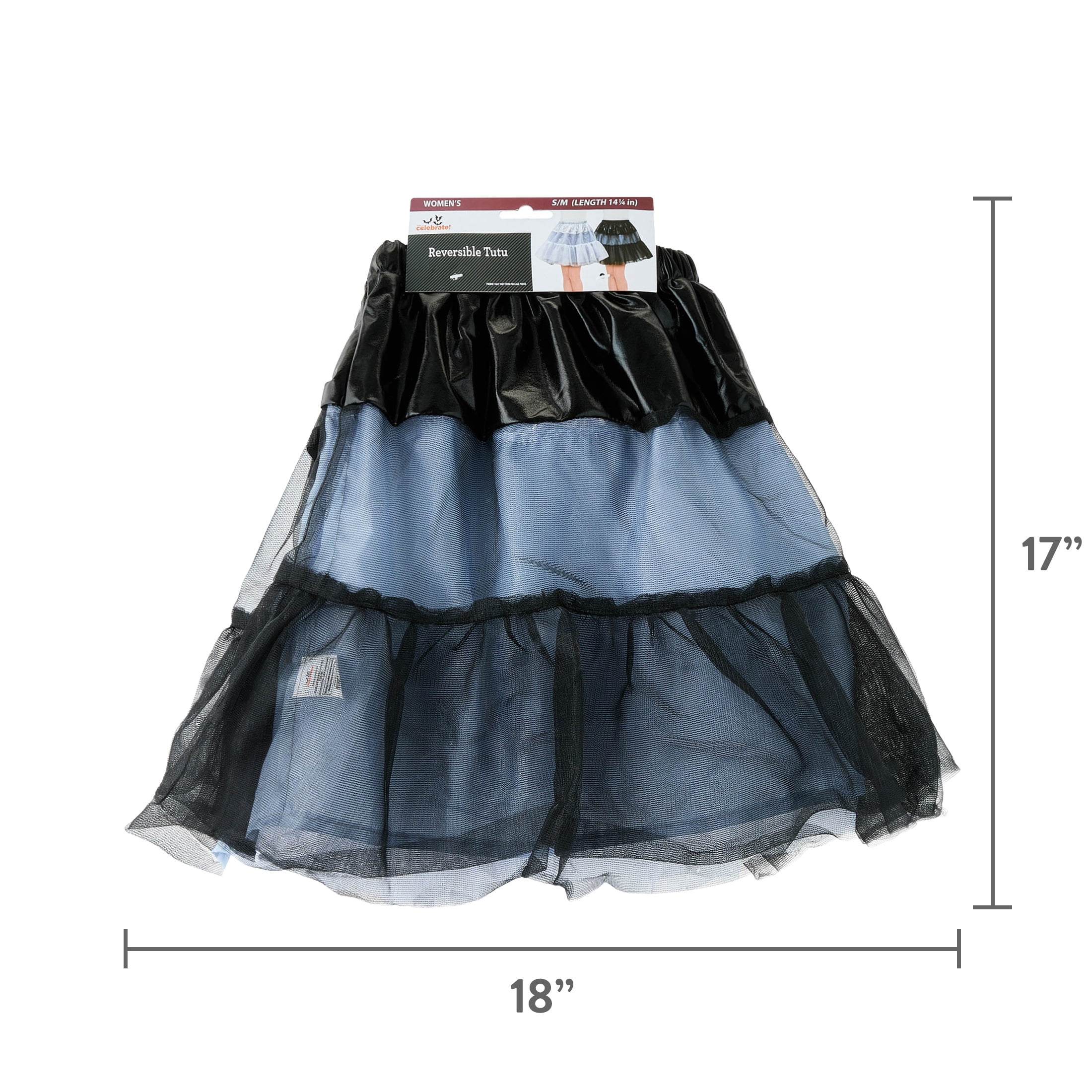 Reversible Tutu Costume Accessory for Adults, Black and White, S/M, Halloween by Way To Celebrate