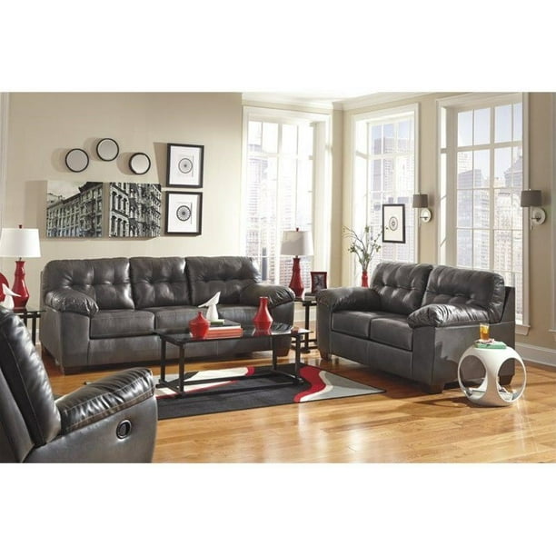 Ashley Alliston 3 Piece Leather Sofa Set In Gray Com Ashley Alliston 3 Piece Leather Sofa, Ashley Gray Leather Sofa