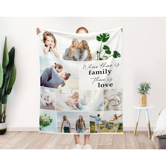 Custom Blanket, Photo Blanket, Family Blanket, Custom Photo Blanket, Blanket Customize Couple,Personalized Picture Blankets (180x200cm/71x79'')