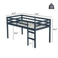 thumbnail image 7 of Miniyam Wood Twin Size Loft Bed for Kids, Space-Saving Design, Blue, 7 of 7