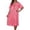 F-231Watermelon Red, variant on ZHOGXU Summer Dresses For Women Short Sleeve V Neck Solid Color Midi Length Loose Fit Comfortable Nightdress For Home Wear,Watermelon Red,One Size