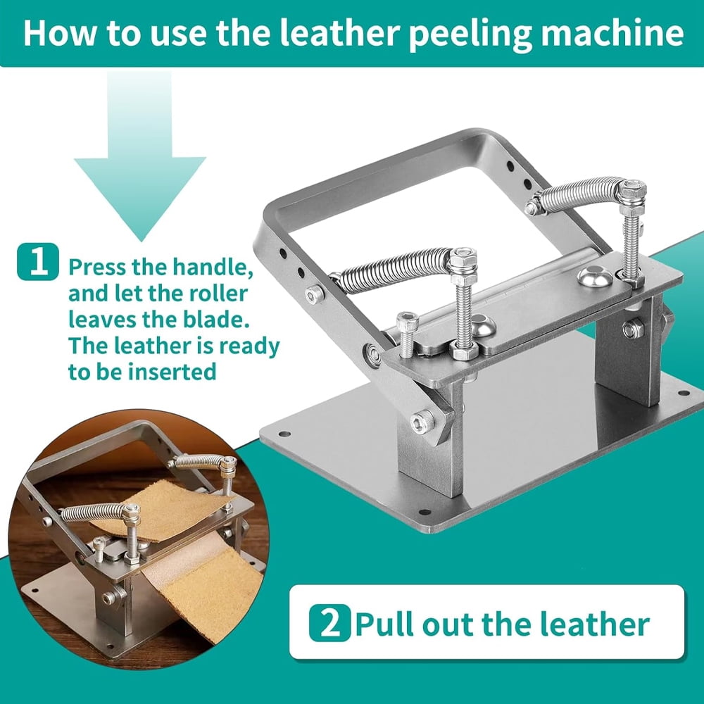 Manual Leather Splitter, Leather Skiving Machine, Leather Paring Skiver, Leather Peel Working Tools with Blades, Leather Peeling Machine for Leather Craft Working Tool