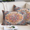thumbnail image 2 of Blue Pink Pillow Covers 12"x20", Boho Middle Century Geometric Abstract Soft Brushed Microfiber Breathable Throw Pillow Covers, Decorative Pillowcase with Zipper for Couch Sofa Bedroom Living Room, 2 of 9