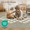 thumbnail image 4 of ODIKA Beige Repeating Washed Lattice Border Traditional Vintage Neutral Stain Resistant Thin Throw for Entryway, Kitchen, Laundry Room, 4 of 7