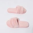 thumbnail image 6 of Xfvqtps Fuzzy Slippers for Women House Bedroom Shoes Pearl Lace Open Toe Slide Comfy Fall Winte Slipper Pink, 6 of 9