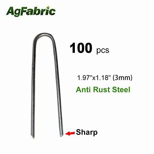 Agfabric 100pack 1 97 9guage Garden Landscape Staples Stakes Pins