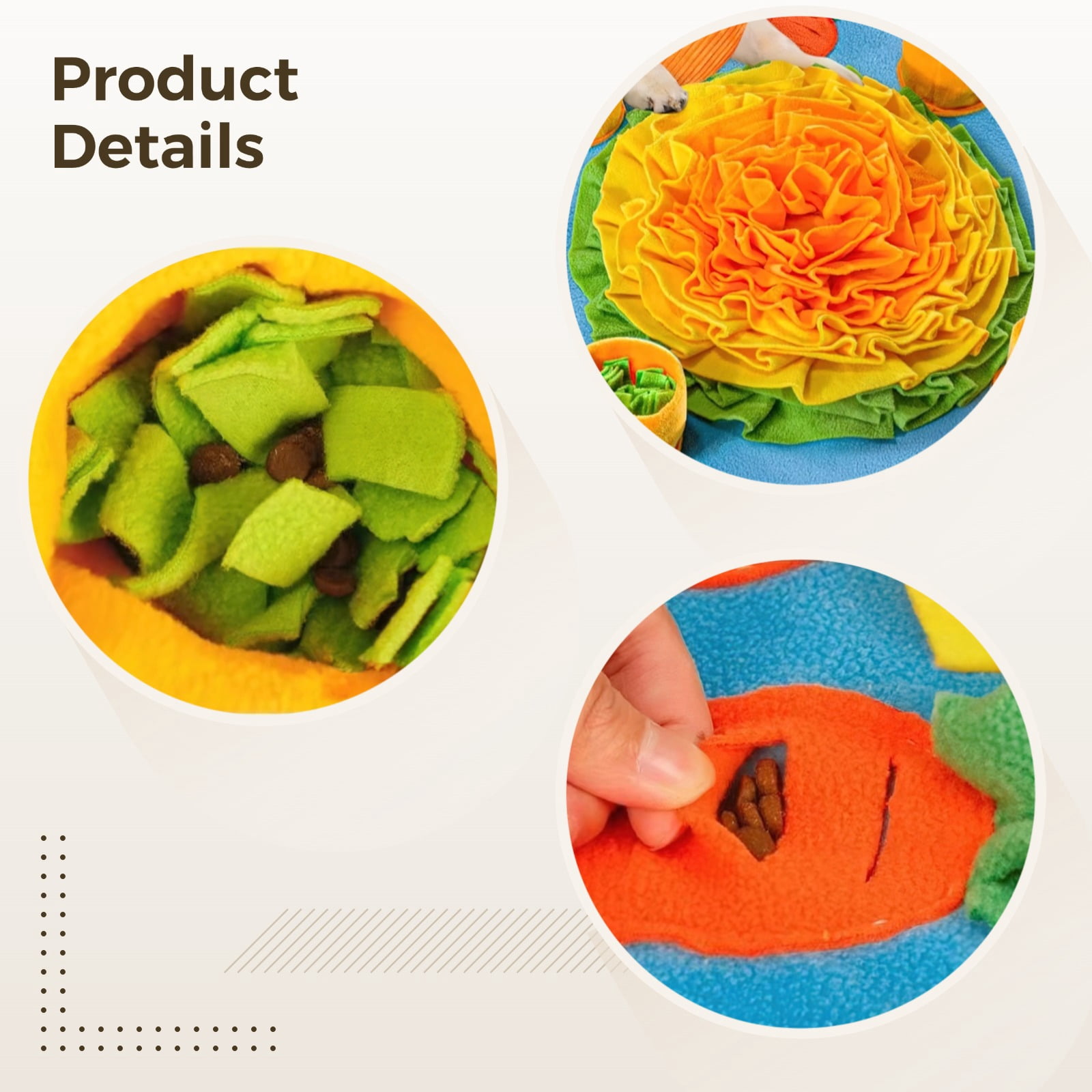Snuffle Mat for Dogs, Large Breed Sniff Mat, 50 x 80 in Colorful Foraging Mat, Includes 2 Carrot Dog Toys, Ideal for Anxiety Relief and Slow Feeding