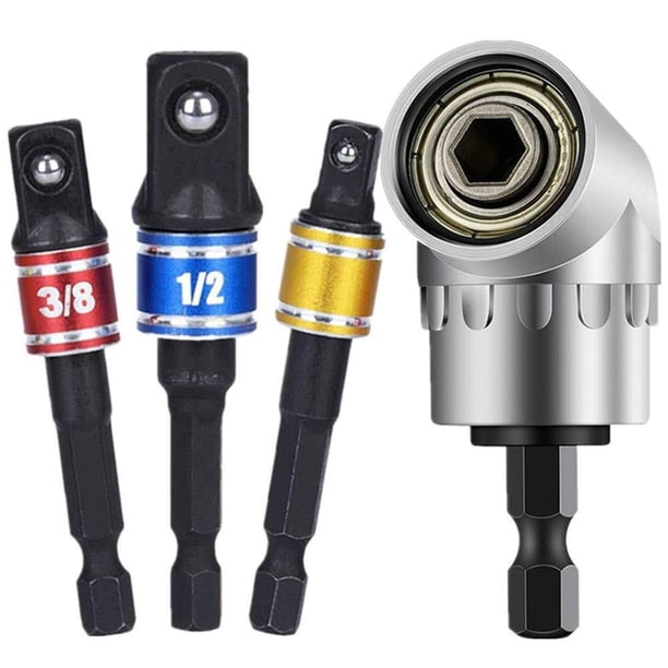 Varilla de color 3 uds + juego de muletas pequeñas a juego 105 grados torneado herramienta de taladro eléctrico accesorios mango hexagonal conversión cabeza cuadrada varilla de extensión