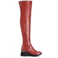 thumbnail image 3 of BLISSFUL STEP Over The Knee Platform Wedge Boots for Women Red 7, 3 of 6