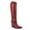 Red, variant on YDN Women Fashion Rhinestone Studded Knee High Boots Pull On Chunky High Heels Prom Daily Western Long Boots Size 7 Black