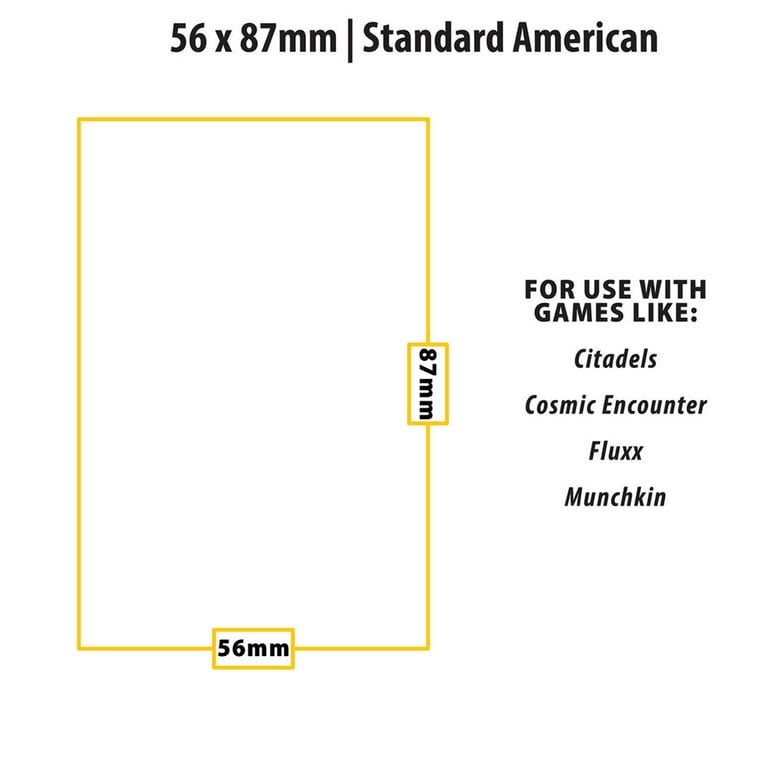 Standard American Board Game Sleeves (50ct) for 56mm x 87mm Cards - Walmart.com Standard American Board Game Sleeves (50ct) for 56mm x 87mm Cards - Walmart.com