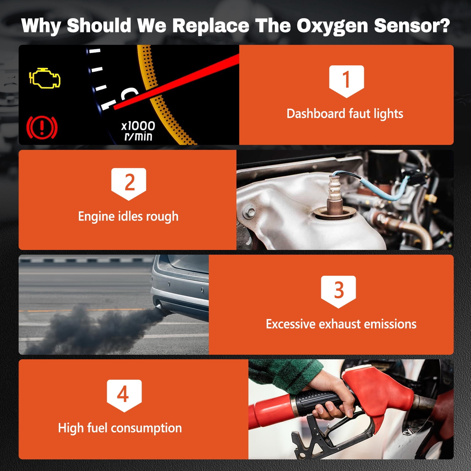 Set of 2 Oxygen Sensor Upstream Downstream O2 Sensor Compatible with 2013-2017 Nissan Altima 2.5L L4 Replace 234-9133, 234-4905, 2349133, 2344905, 22693-3TA0A, 226A0-1HC0A, 226A0-3TA0B