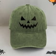 thumbnail image 2 of Visière pour Femmes et Hommes Citrouille Brodée Lavée Rétro Douce Chapeau de Baseball Halloween Personnalité Hommes et Femmes Chapeau de Soleil Décontracté, 2 of 4