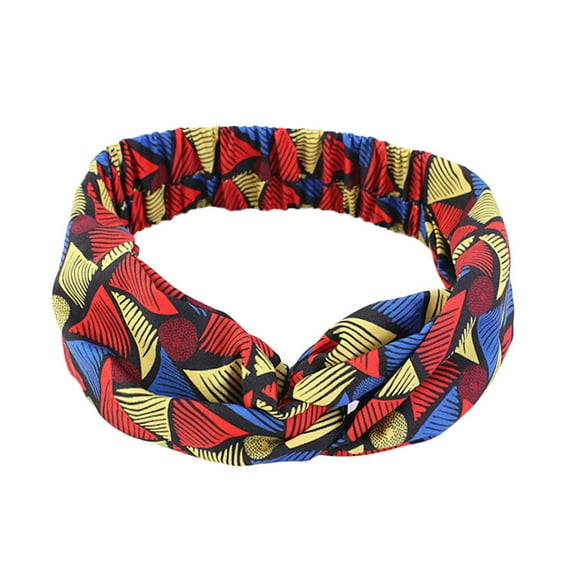 Crochet Headband Floral Print Sports Head Band Sweatband Crocheted Hair Styling Accessories Wrap for Yoga Face Wash Gym Sapphire blue