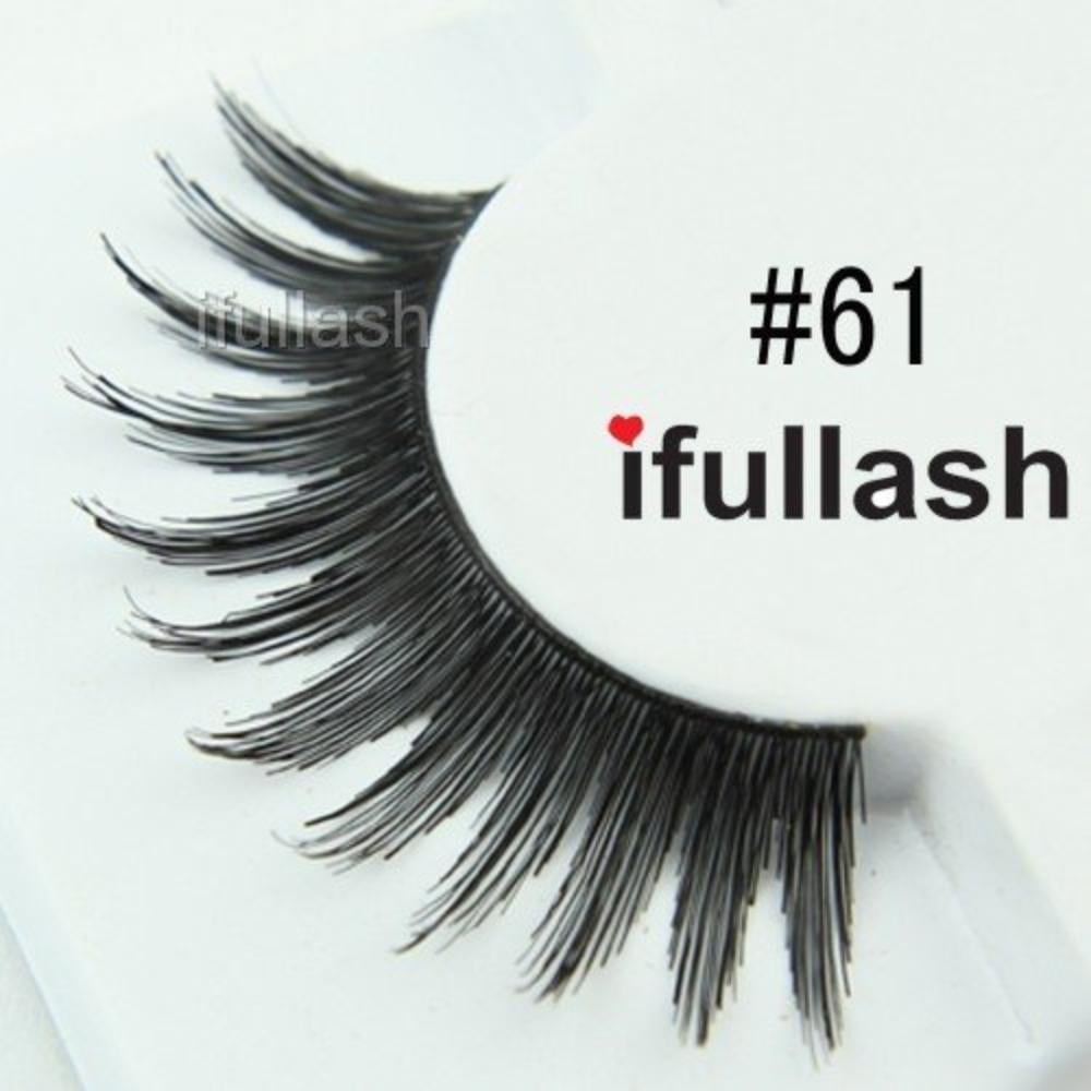 #61, 6 Pairs 100% Human Hair Eyelashes, 100% Natural Hair By ifullash