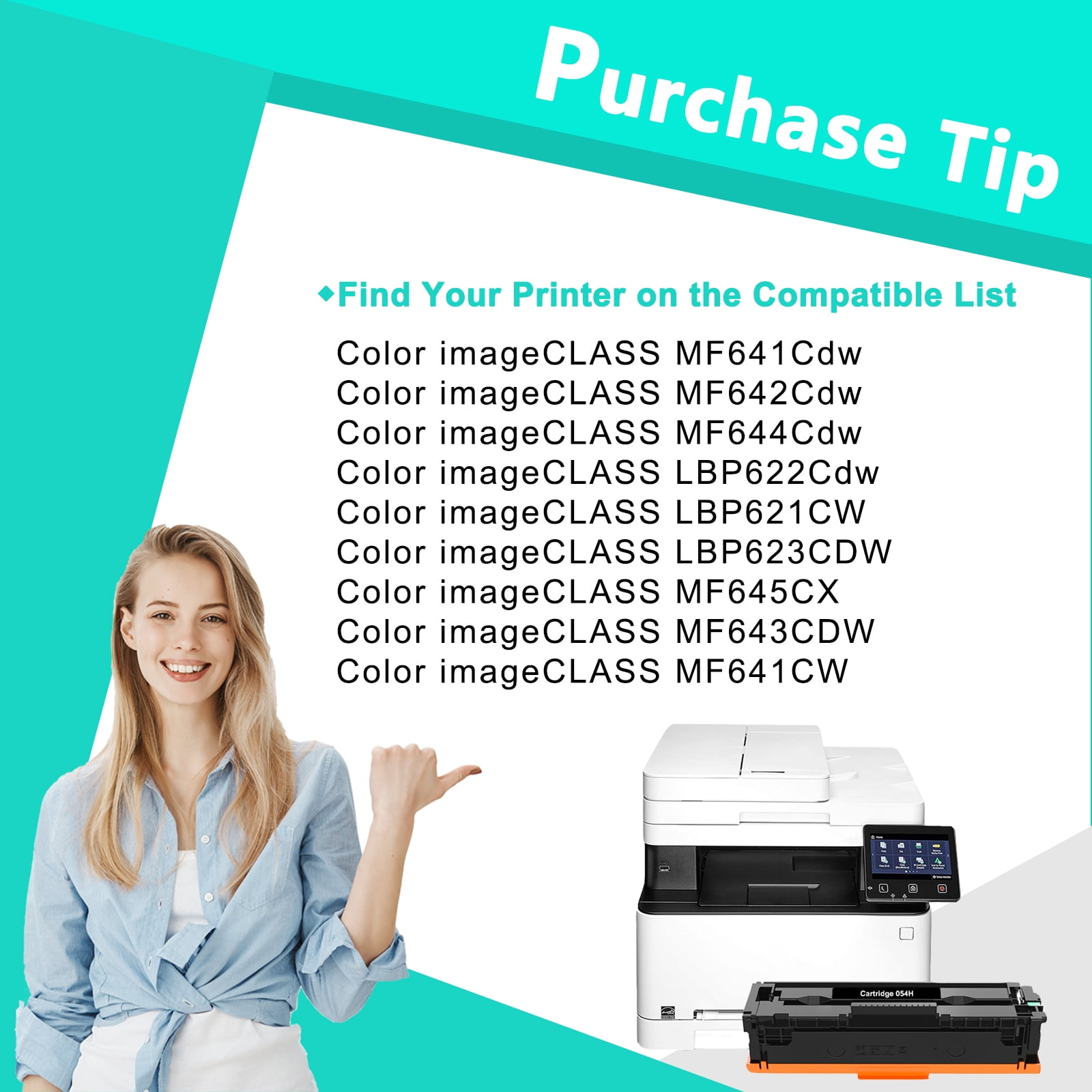 054 054H Toner Cartridge Compatible for Canon 054H 054 CRG-054H MF644Cdw MF642Cdw MF641Cw LBP622Cdw MF640C Toner Printer Ink (4-Pack)