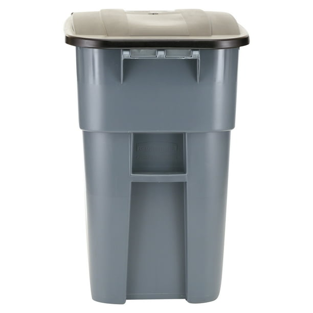 Rubbermaid Commercial Brute Rollout Container Square Plastic 50gal Gray Com Rubbermaid Commercial Brute Rollout, Rubbermaid Outdoor Trash Can With Lid
