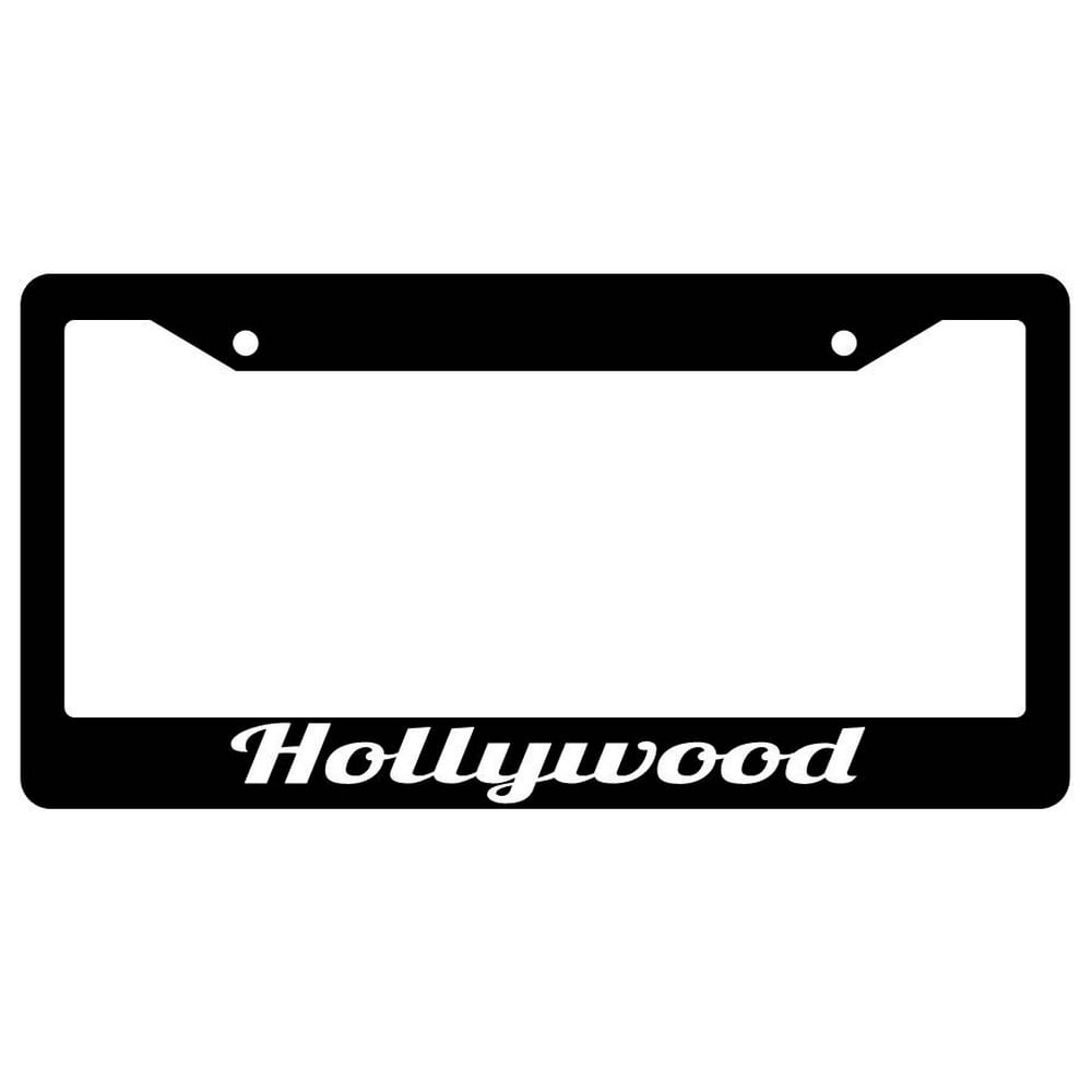 Hollywood Black Plastic License Plate Frame