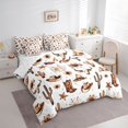 thumbnail image 2 of Homewish Rustic Cowboy Hot Boots 7 Pieces Full Size Bedding Sets,Sun Floral Cactus Full Size Bed in a Bag,White Brown,Reversible, 2 of 8