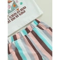 thumbnail image 6 of KelaJuan Baby Girl 2Pcs Summer Outfits, Short Sleeve Bus Letter Print Tops Striped Bell Bottoms Set, 6 of 8