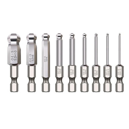 

S2 Steel 1/4 With Magnetic Inner Hexagonal Wind Batch Head Set Plus Hard Electroplating Anti-Rust Ball Head Inner Hexagonal Wind Batch Nozzle