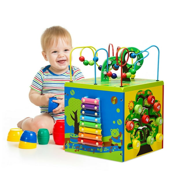 5 in 1 sales wooden activity cube