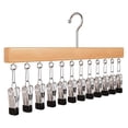 thumbnail image 2 of Wooden Leggings Hanger Closet Organizer with 12 Clips Legging Organizer for Closet Hanging Space Saving Hanging Pants Organizer Clothes Hangers Pants Hat Scarf for Jeans Skirts Socks(D), 2 of 9