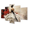 thumbnail image 2 of Designart "Fashion Red Dress gracefulness Unveiled V" Fashion Wall Art Prints Set, 2 of 5