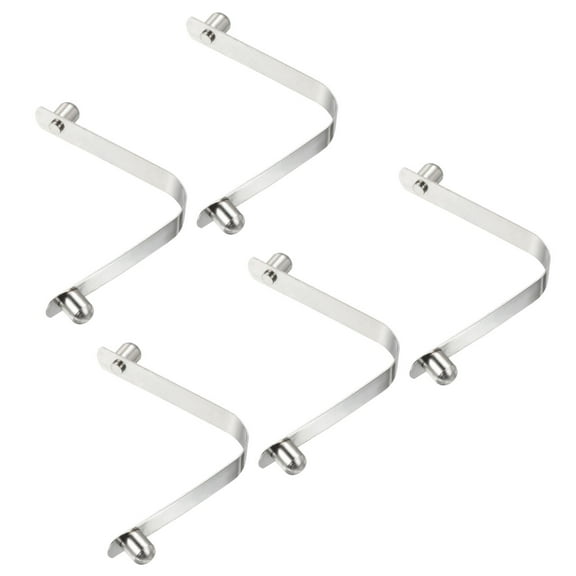 Uxcell 9x7.3mm Kayak Paddle Snaps, Solid Button Double Pins Lock Tube Spring Clips for Tent Pole, 5 Pack