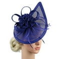 thumbnail image 4 of Audhol Fascinators Hat for Women 20S 50S 2023 Fascinator Hat Flower Feather Mesh Tea Party Hairband for Women Blue, 4 of 5