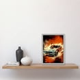 thumbnail image 2 of Japanese Drift Car JDM Action Scene Painting Red Blue Speed Motorsport Driving Artwork Framed Wall Art Print A4, 2 of 4