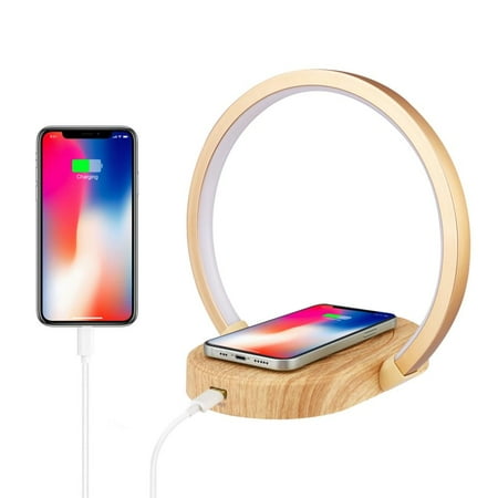 

Bedside Table Lamp with USB Port Table Light with Wireless Charger Night Light with Touch Control 3 Color Modes&Stepless Dimming for Reading Bedside Bedroom Living Room Nightstands Office Use