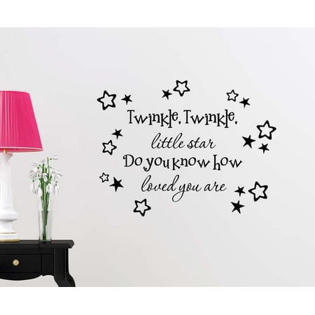 Christmas Star Quotes And Sayings Wall Vinyl Decal Twinkle Twinkle little star do you know how loved you are stars nursery vinyl saying lettering wall art inspirational sign wall quote decor ()