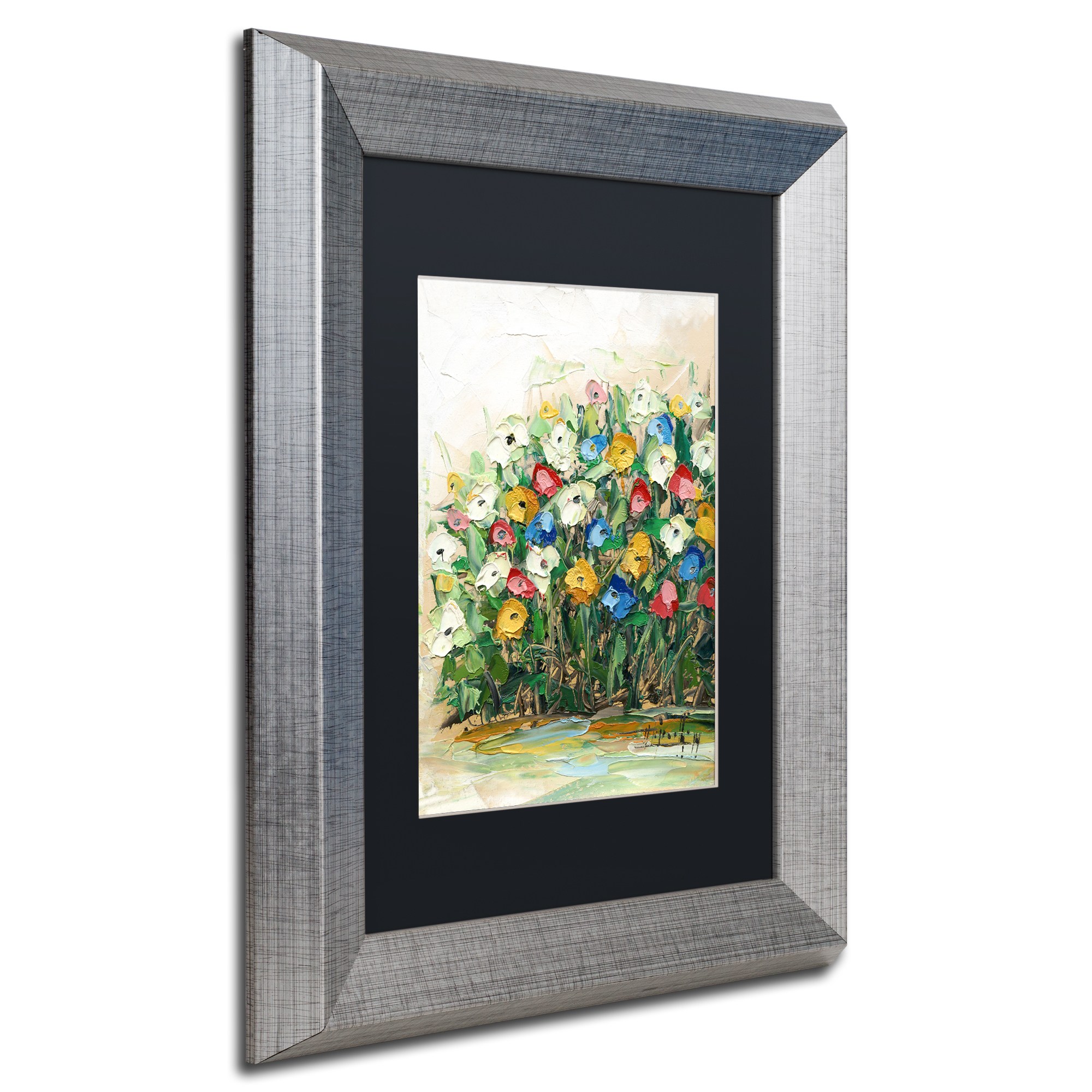 Trademark Fine Art "Spring Flowers in a Vase 10" Canvas Art by Hai Odelia, Black Matte, Silver Frame
