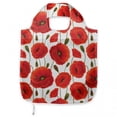 thumbnail image 1 of Poppy Flower Reusable Portable Bag, Springs Ladybugs Animals and Plants Flora Fauna Nature, Fabric Market Bag Sturdy Easy to Clean Foldable Slim Design, Orange Olive Green White, by Ambesonne, 1 of 4