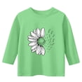thumbnail image 4 of Blusas y camisas de cuello redondo y manga larga para niños, blusas/camisas de poliéster con estampado de corazones, mangas 3/4 y cuello redondo, elegantes e informales., 4 of 5