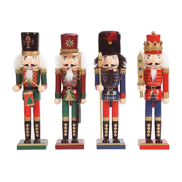 nueces rojo y , decoración festiva de Navidad, 12 ''alto perfecto para estantes y mesas Baoblaze Cascanueces de soldado