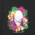 thumbnail image 2 of Girl's Marvel Spider-Gwen Tropical Floral Portrait Graphic Cropped T-Shirt Black Medium, 2 of 3