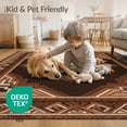 thumbnail image 4 of ODIKA 4'x6' Washable Area Rug Spotted Geometric Border Fabric Table Bathroom Long Placemat Cow Refined for Bedroom, Reading Nook, Pet Friendly & Non-Shedding, 4 of 7