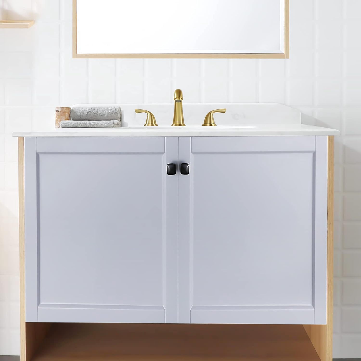 PARLOS 2-Handle Widespread Bathroom Sink Faucet, Brushed Gold