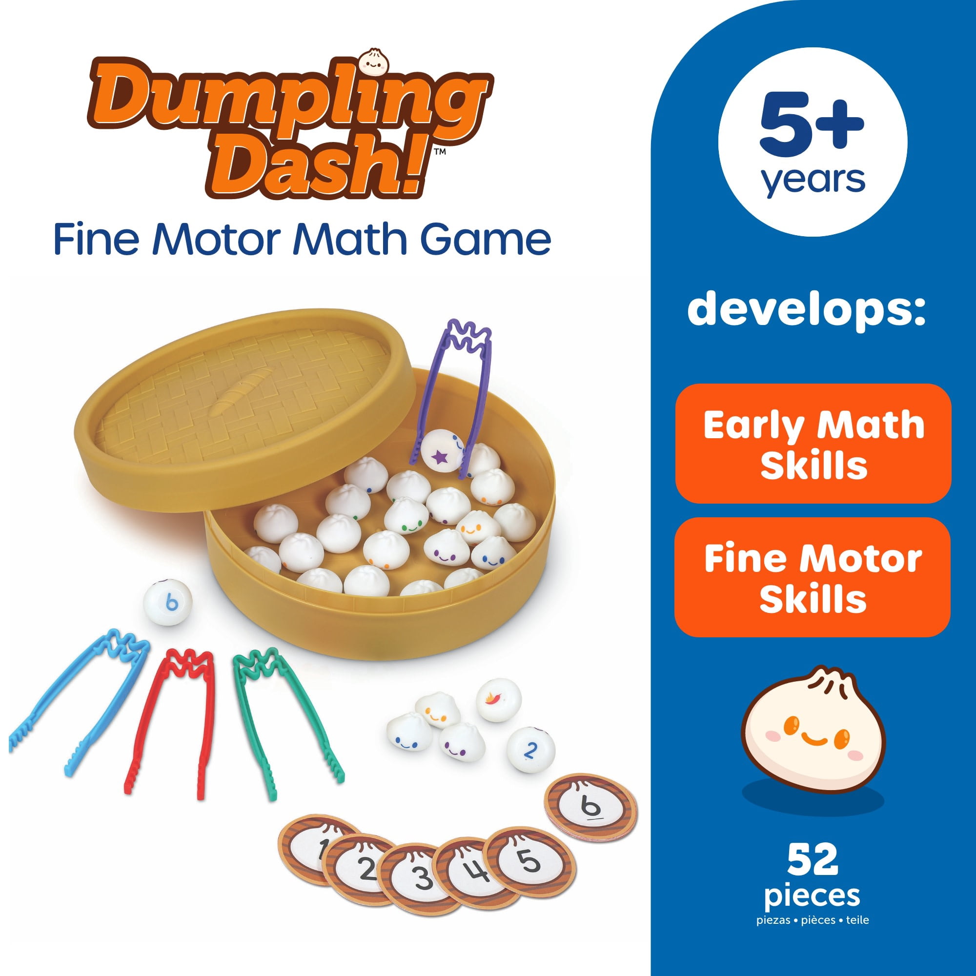 Learning Resources Dumpling Dash! Fine Motor Math Board Games, Counting Toy, Ages 5 and up