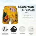 thumbnail image 4 of Kdxio The Chicken Family Rooster Hen And Chicks Print Men'S Swim Trunks With Compression Liner 7 Inch Inseam Quick Dry Swim Shorts, 4 of 7