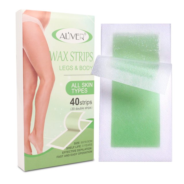 40pcs Professional Hair Removal Cold Wax Strips Paper For Leg Body Depilation Patch Hair Remover Sticker Gentle Formula
