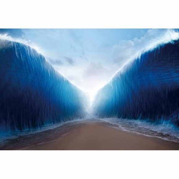 Baocicco 12x10ft Moses Divided The Sea Photography Backdrop Background Jesus Christ Christian Church Religious JHS God Blessed Jesus Hominum Salvator Activities Vinyl Photo Studio Props