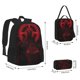 thumbnail image 2 of Fotbe Red Gothic Skeleton Throne Set Escolar 3 en 1 para Niños - Mochila Duradera con Lonchera Aislante y Estuche para Lápices - Mochila Escolar para Niños y Niñas, 2 of 7