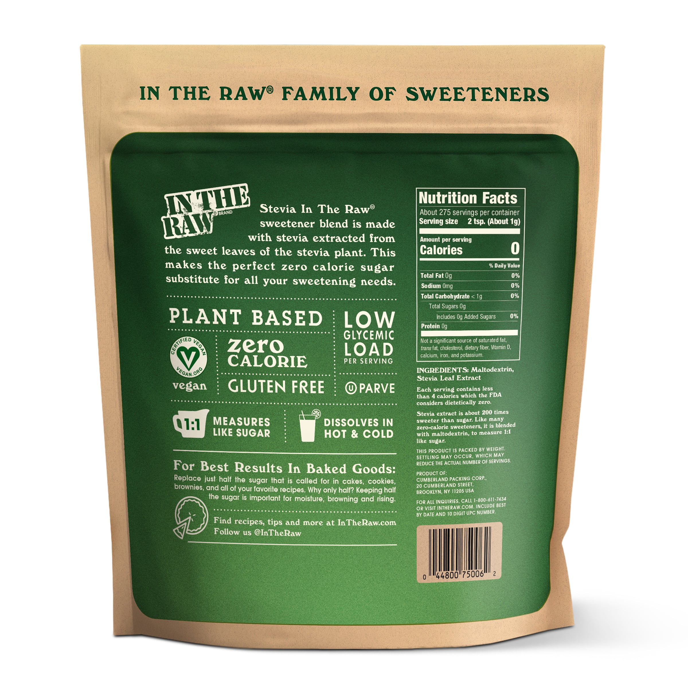 Stevia in The Raw Zero Calorie Sweetener, Sugar Substitute for Baking, Coffee, and Cooking, 9.7 oz, Bag​