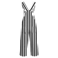 thumbnail image 5 of Bainana Striped Print Suspender Pants For Girls Adjustable Straps Straight Leg Twill Trousers Youth Kids Trendy Casual Overalls Pants Size 11-12 Years Black, 5 of 6